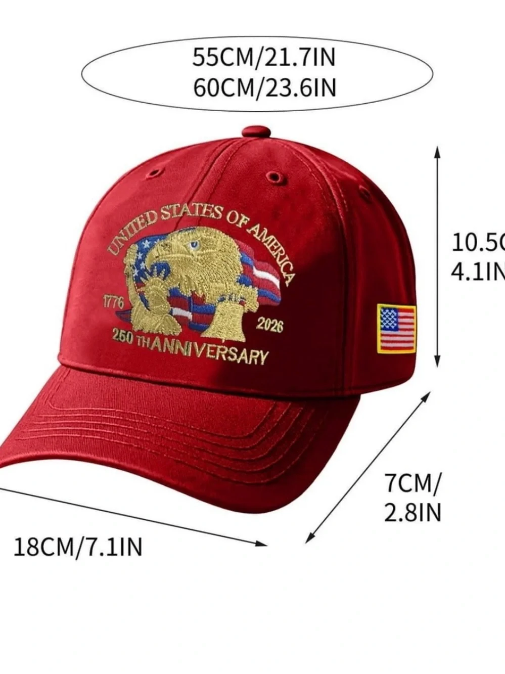 NWT- Women or men’s United States of America Red Embroidered Eagle Baseball Cap